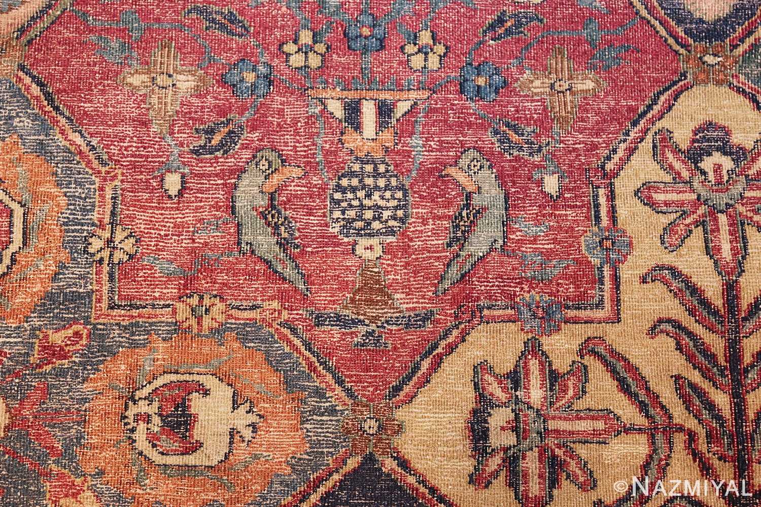 antique 17th century persian khorassan carpet from william a clark 47074 blue bird Nazmiyal
