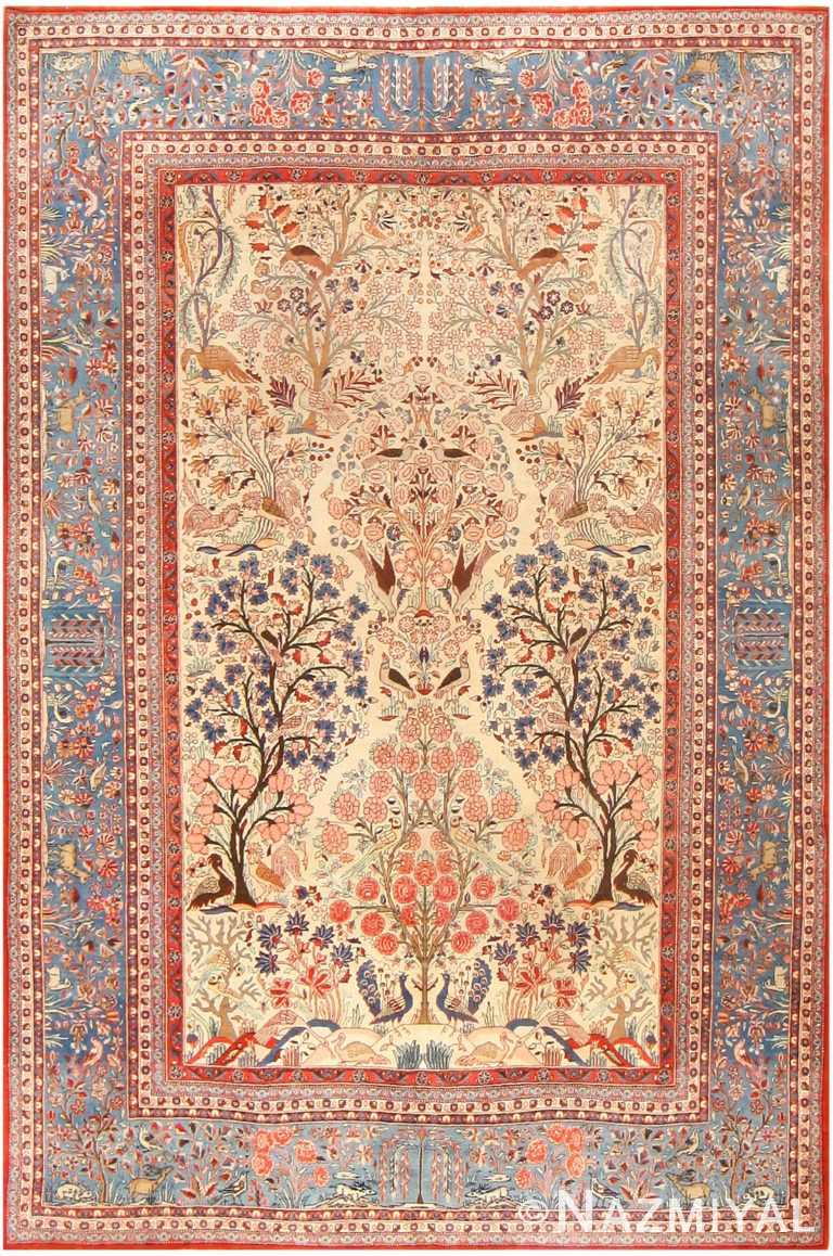 Antique Persian Kashan Dabir Rug 48133 Nazmiyal
