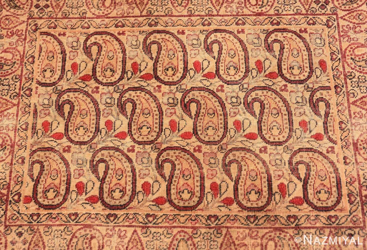 Background Antique Persian Paisley Kerman rug 1304 by Nazmiyal