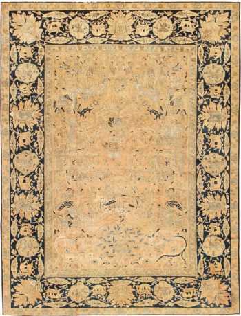 Antique Silk and Wool Agra Indian Rug 3450 Nazmiyal