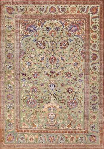 Antique Silk Persian Kashan Carpet 48250 Nazmiyal