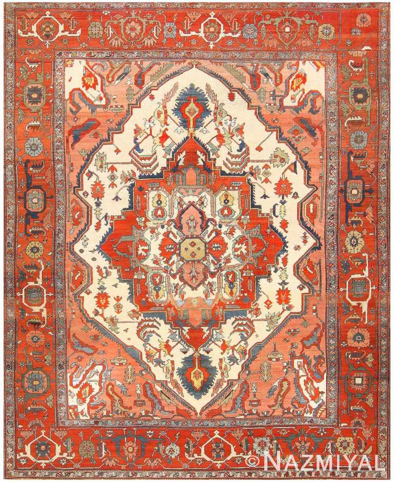 Antique Persian Serapi Rug 48231 Detail/Large View