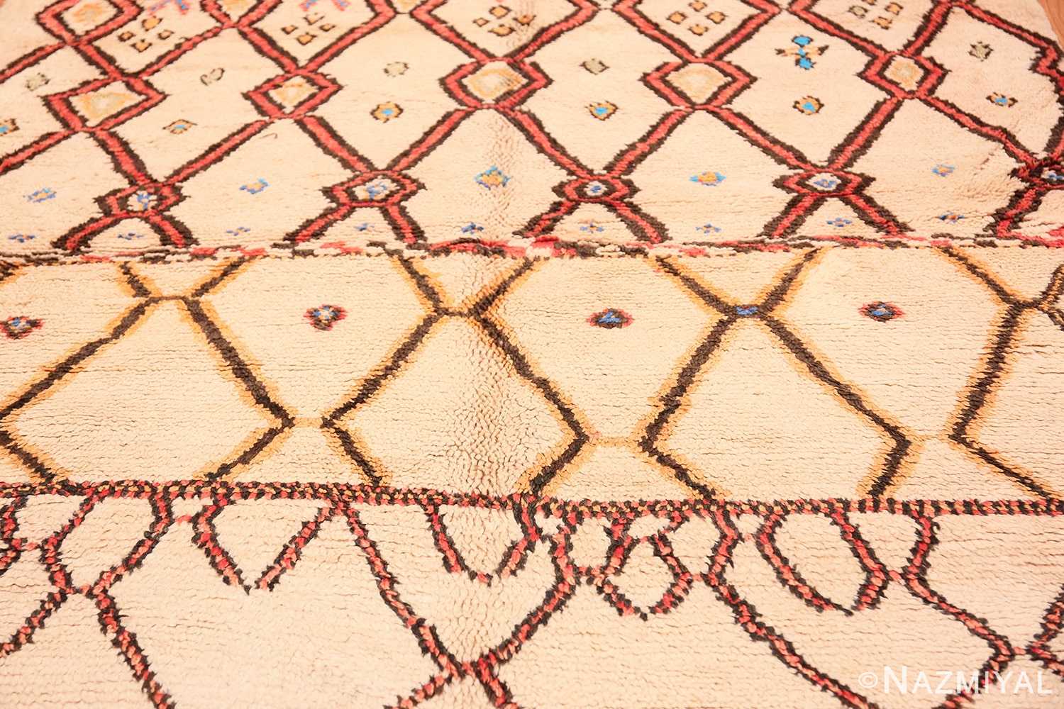 Background Folk Art Mid Century Vintage Tribal Moroccan rug 48354 by Nazmiyal