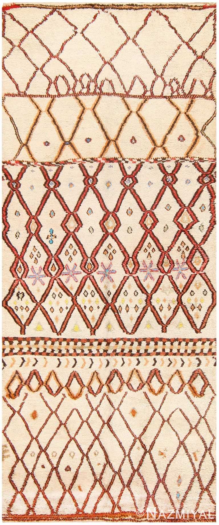 Folk Art Mid Century Vintage Tribal Moroccan Rug 48354 Nazmiyal