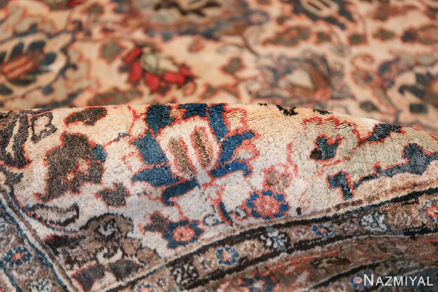Fine Ivory Antique Persian Tabriz Rug 50155 Floral Pile Nazmiyal