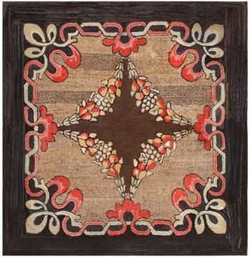 Antique American Hooked Rug 50177 Detail/Large View