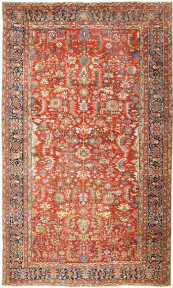 Antique Persian Heriz Rug 50100 Detail/Large View