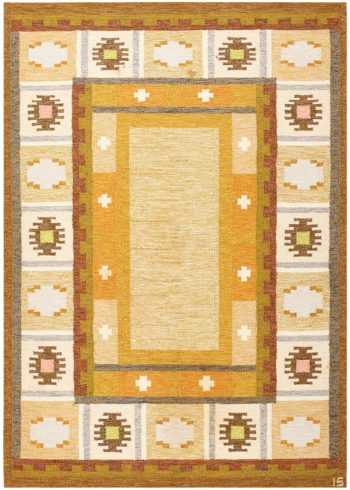 Swedish Ingegerd Silow Kilim Carpet #48455 by Nazmiyal Antique Rugs