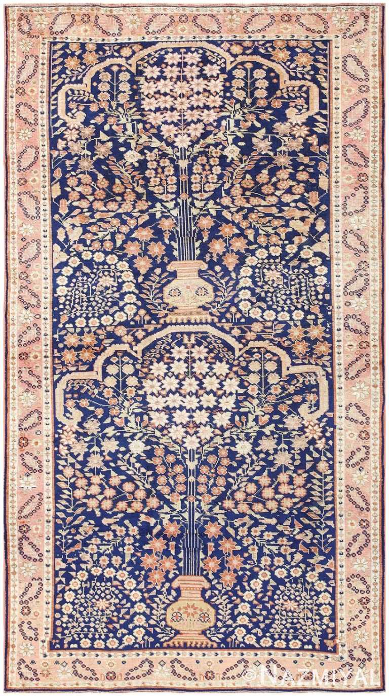 Blue Floral Antique Persian Afshar Rug 50042 by Nazmiyal