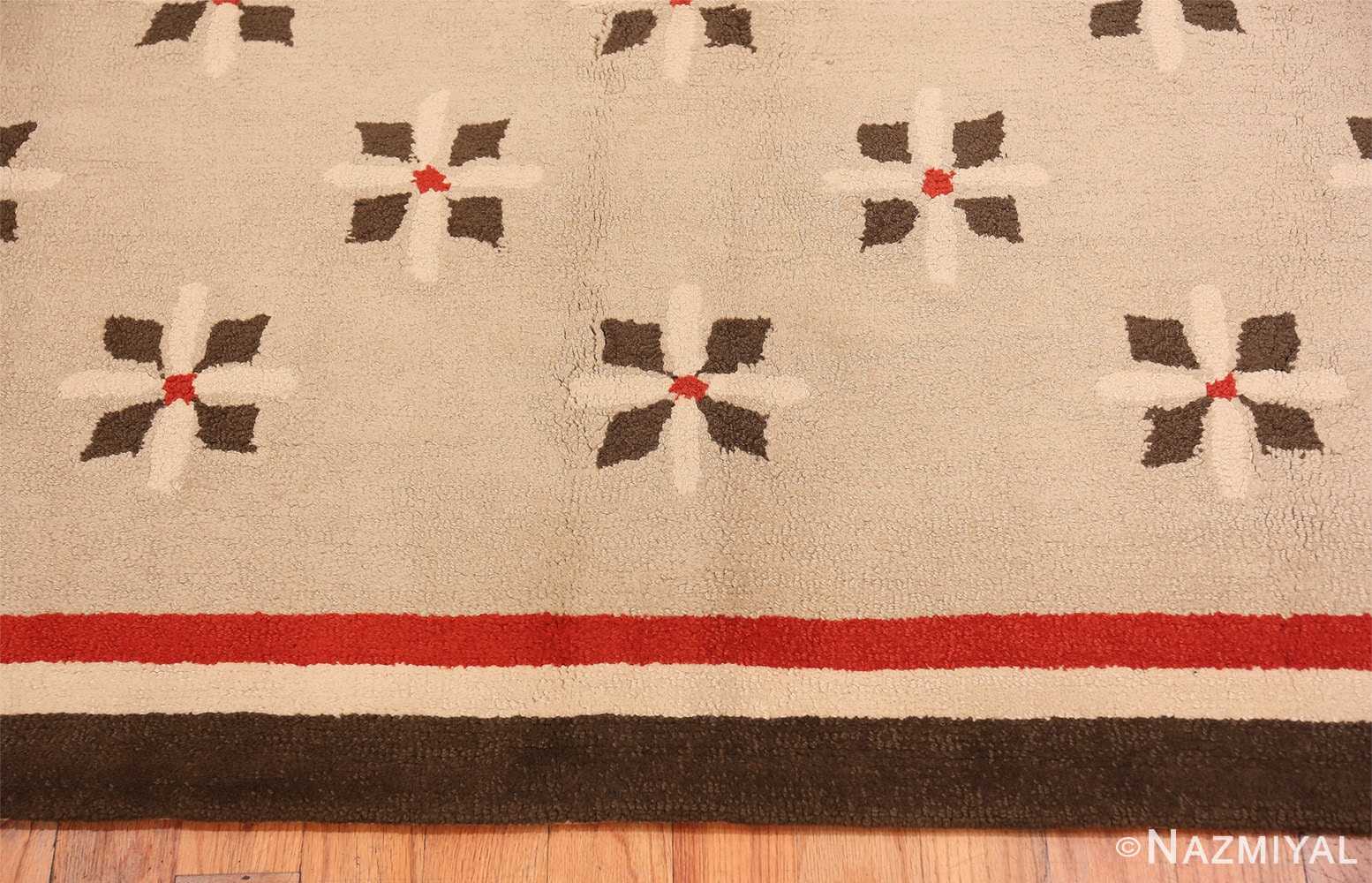 Border Antique Deco American hooked rug 2714 by Nazmiyal
