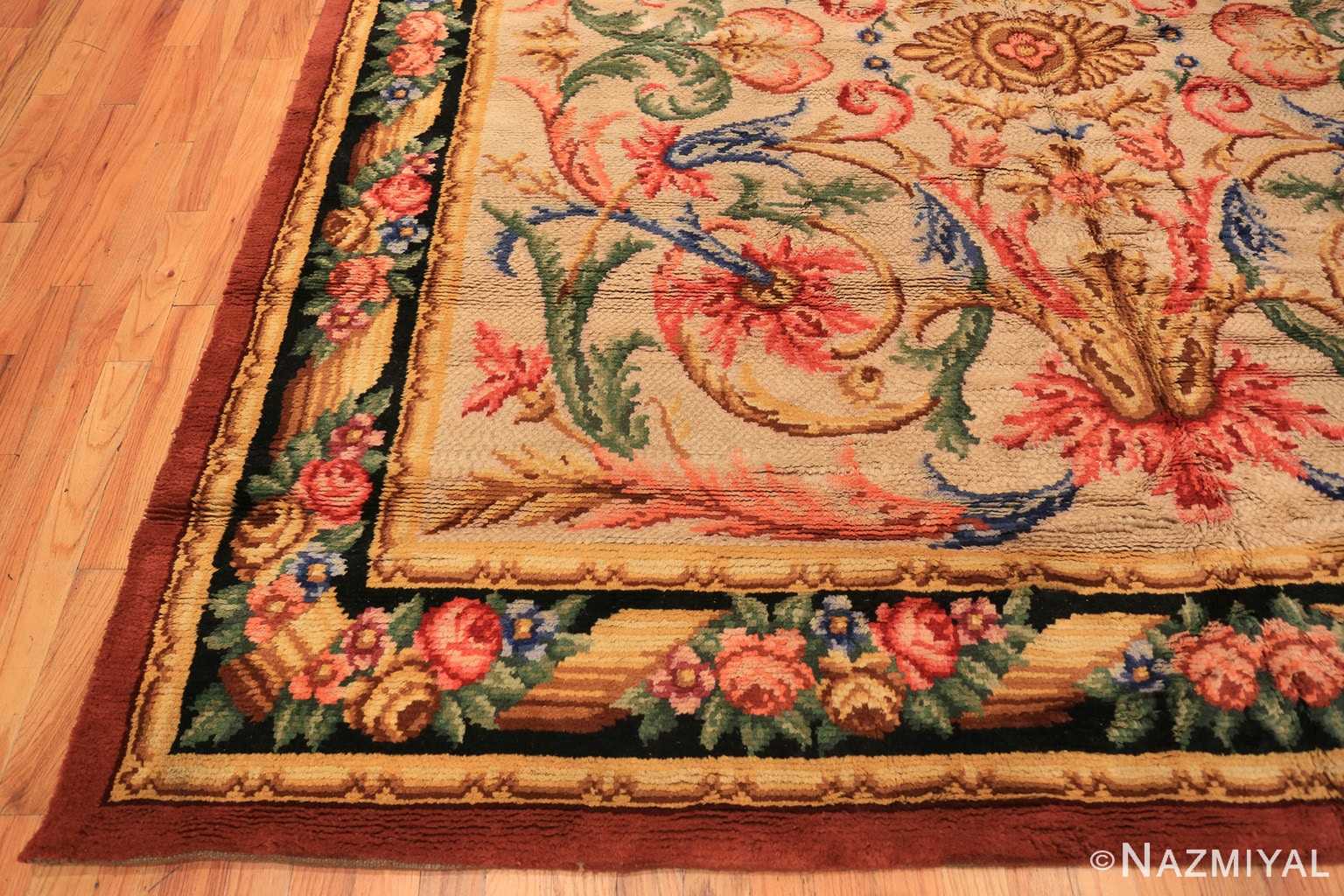 Corner Antique Spanish savonnerie rug 46823 by Nazmiyal Antique rugs