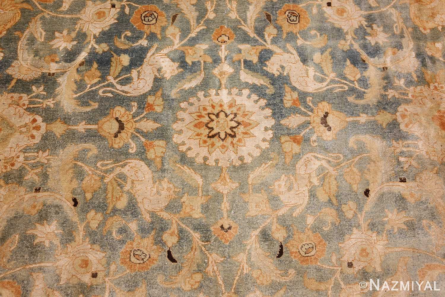 fine silk and wool antique persian tehran rug 48249 field Nazmiyal