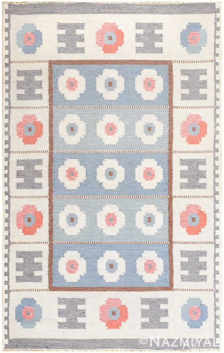 Vintage Swedish Carpet Signed "AW" 48452 Nazmiyal Antique Rugs