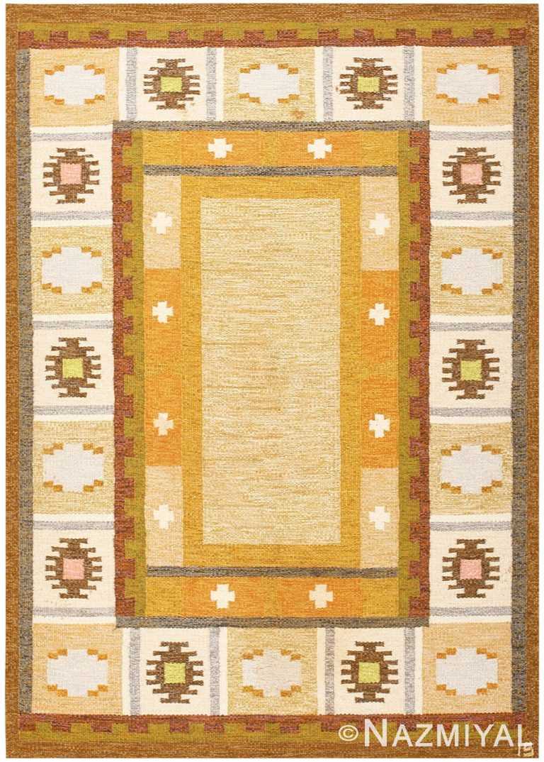 Swedish Ingegerd Silow Kilim Carpet #48455 by Nazmiyal Antique Rugs