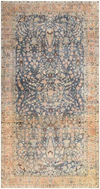 Brown and Light Blue Antique Persian Khorassan Oversized Carpet 48382 Nazmiyal