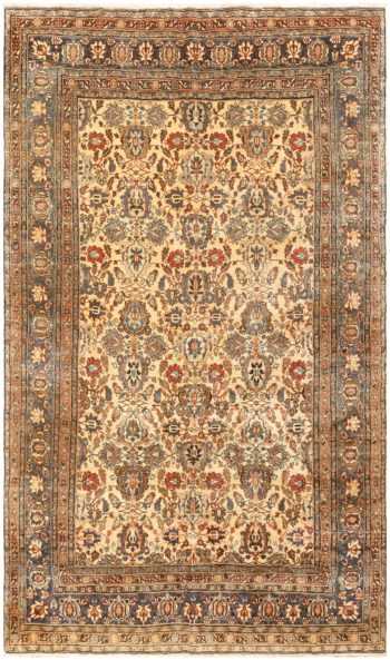 Fine Ivory Antique Persian Tabriz Area Rug #50155 by Nazmiyal Antique Rugs