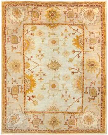 Decorative Room Size Antique Turkish Oushak Carpet #70776 by Nazmiyal Antique Rugs