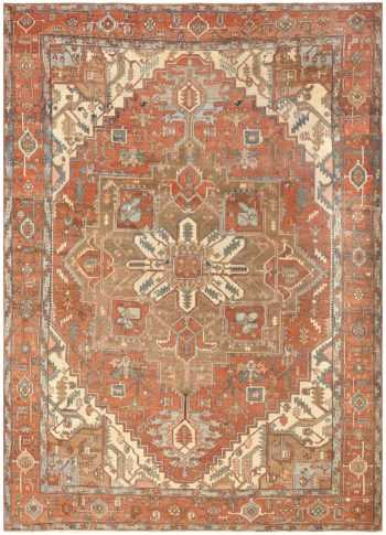 Room Sized Antique Persian Serapi Carpet 50016 Nazmiyal
