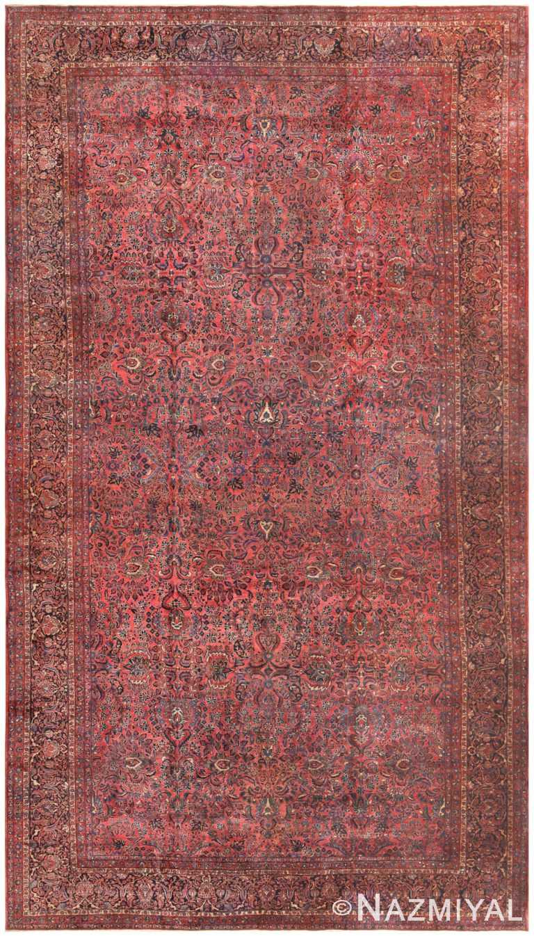 Antique Oversized Sarouk Persian Carpet 50260 Nazmiyal