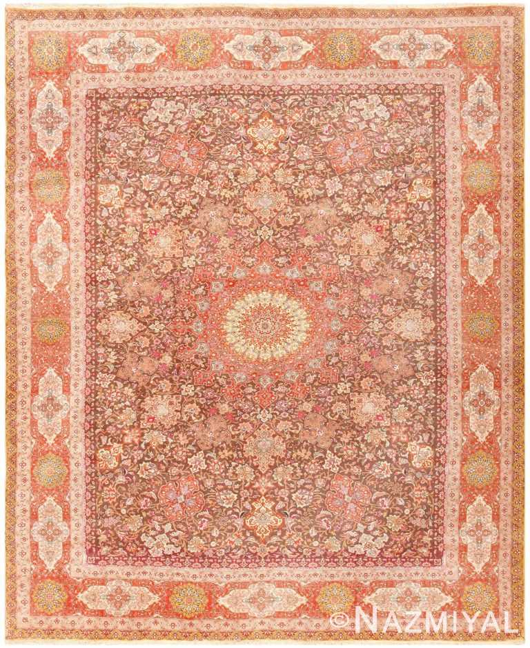 Silk and Wool Room Sized Tabriz Persian Carpet 50251 Nazmiyal