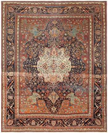 Antique Persian Mohtasham Kashan Carpet 44836 Nazmiyal