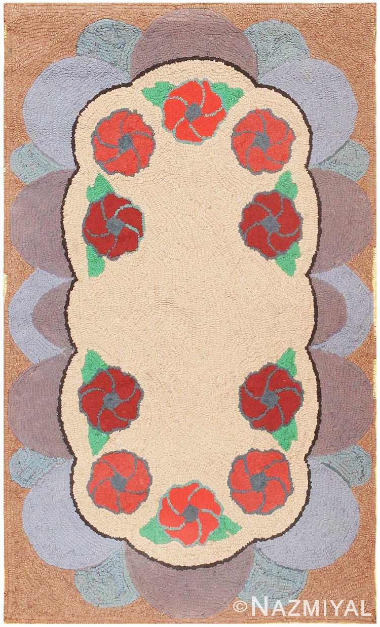 Antique American Hooked Rug 2562 Detail/Large View