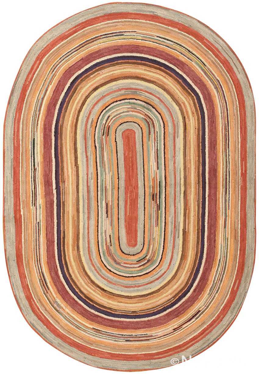 Antique Oval American Hooked Rug 1445 Nazmiyal
