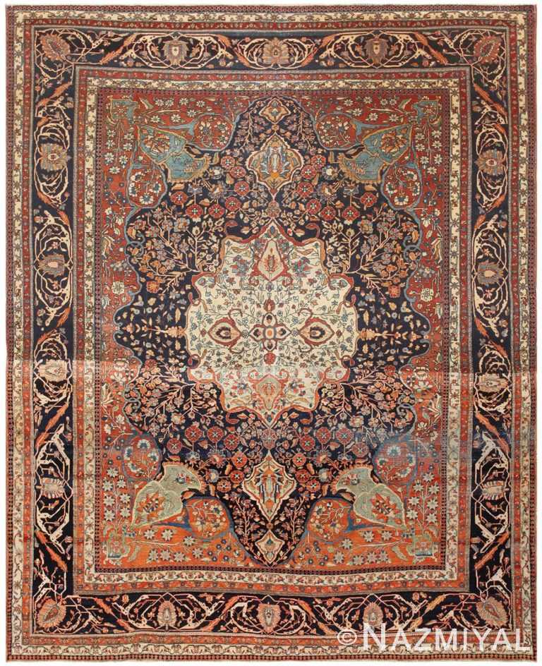 Antique Persian Mohtasham Kashan Carpet 44836 Nazmiyal