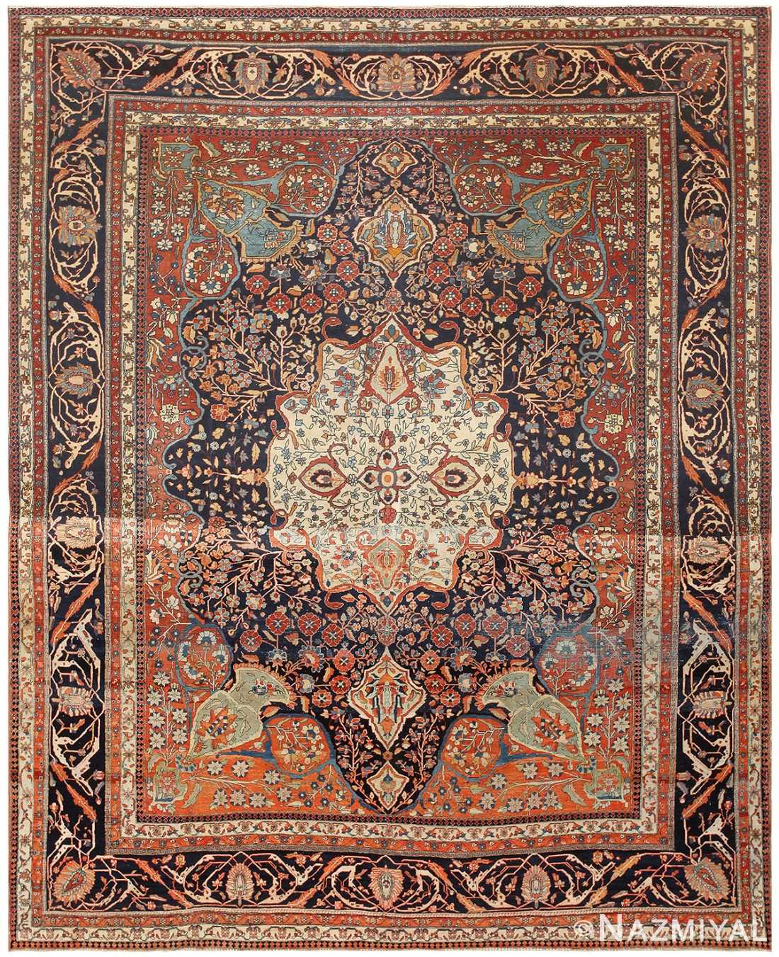 Antique Persian Mohtasham Kashan Carpet by Nazmiyal