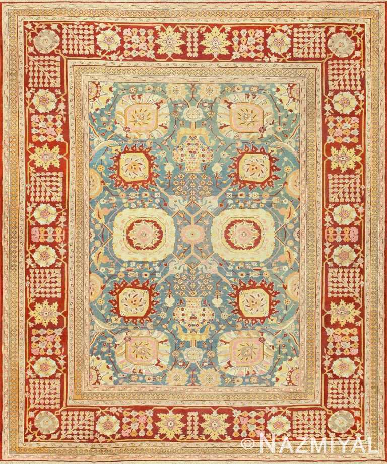 Light Blue Antique Indian Amritsar Carpet 48646 Nazmiyal