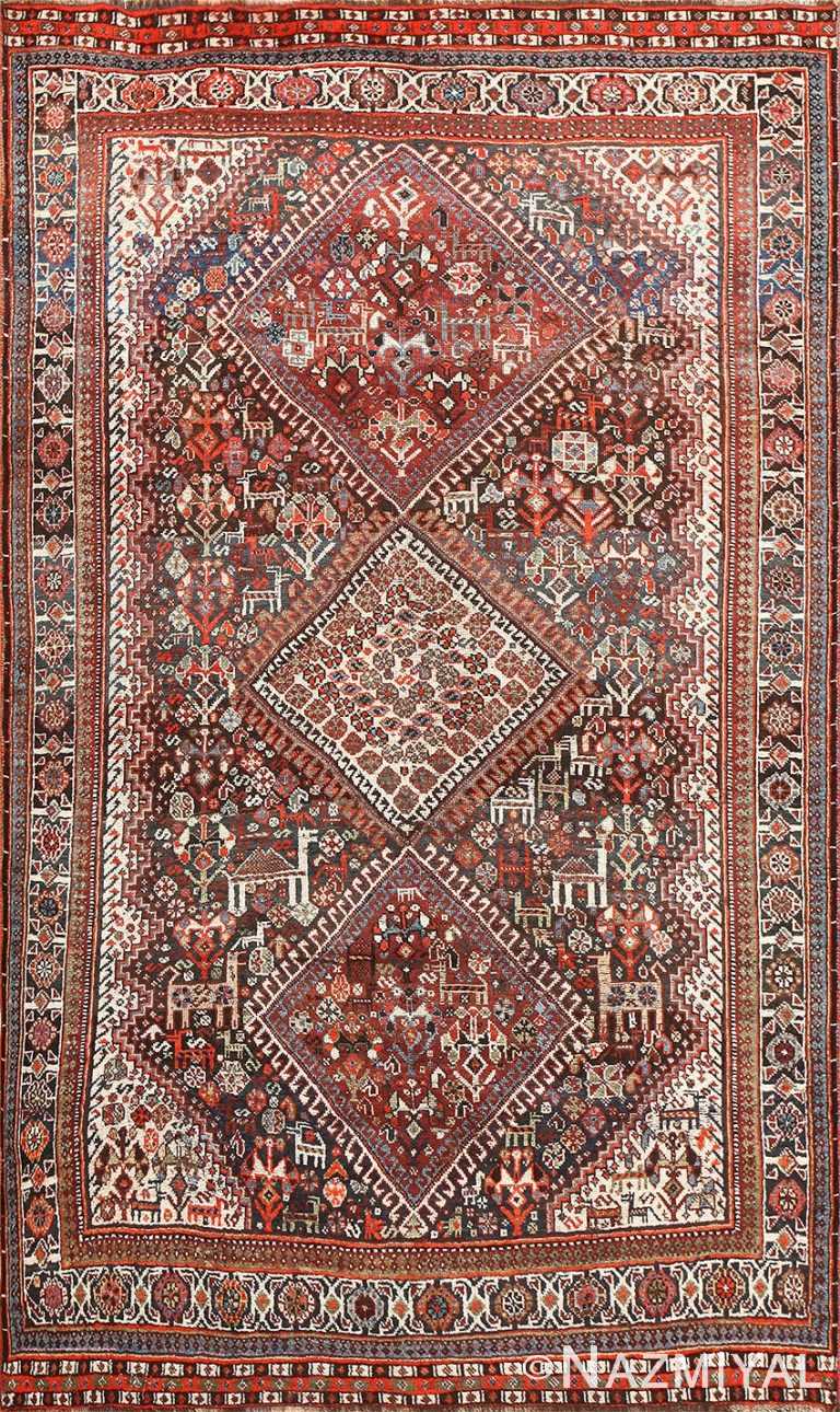 Antique Persian Tribal Qashqai Carpet 50035 Detail/Large View