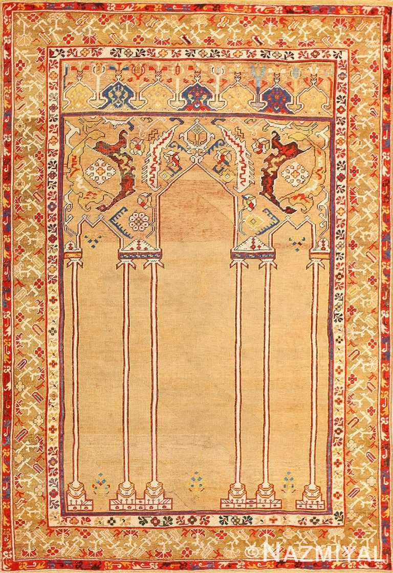18th Century Antique Double Niche Ottoman Rug 48648 Nazmiyal
