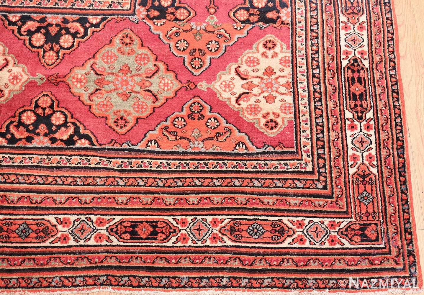 Picture of the border of Large Antique Persian Open Field Khorassan Carpet #47363 From Nazmiyal Antique Rugs in NYC