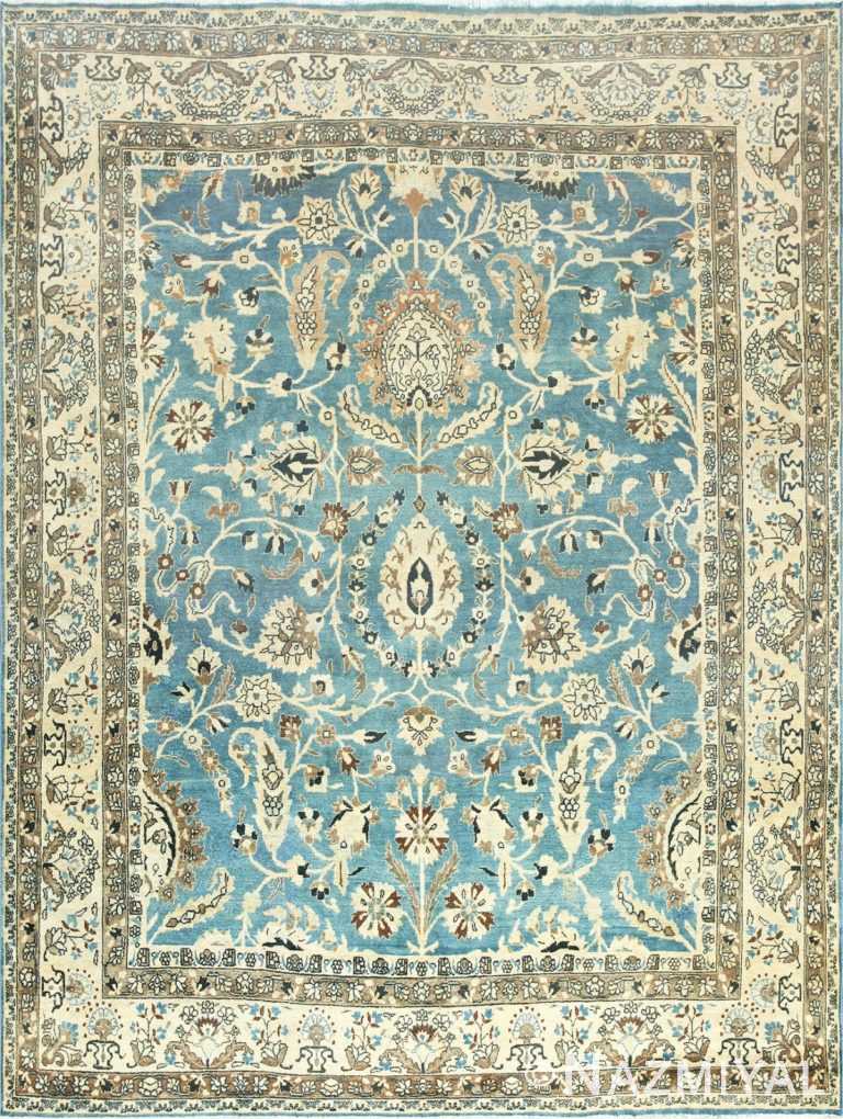 Light Blue Antique Persian Khorassan Rug 42143 Nazmiyal