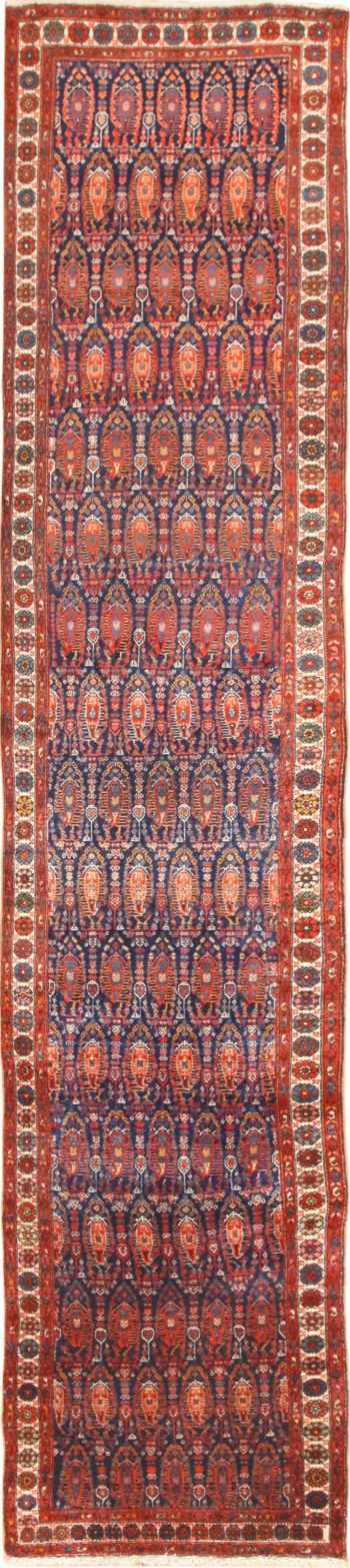 Full view Antique Persian Malayer hallway runner rug 50408 by Nazmiyal