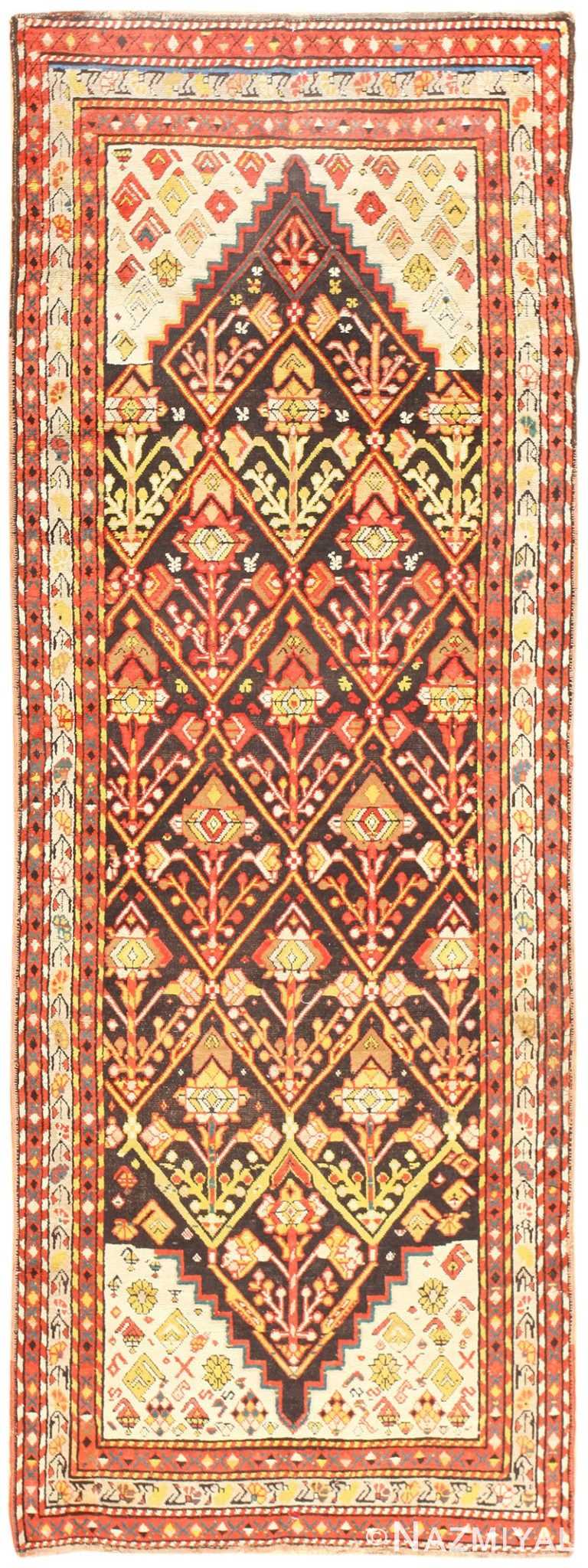 Antique Rare Caucasian Shrub Design Kazak Runner Rug #50424 by Nazmiyal Antique Rugs
