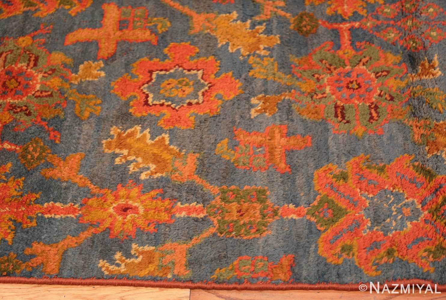 Border Scatter size light Blue Antique Oushak rug 47627 by Nazmiyal