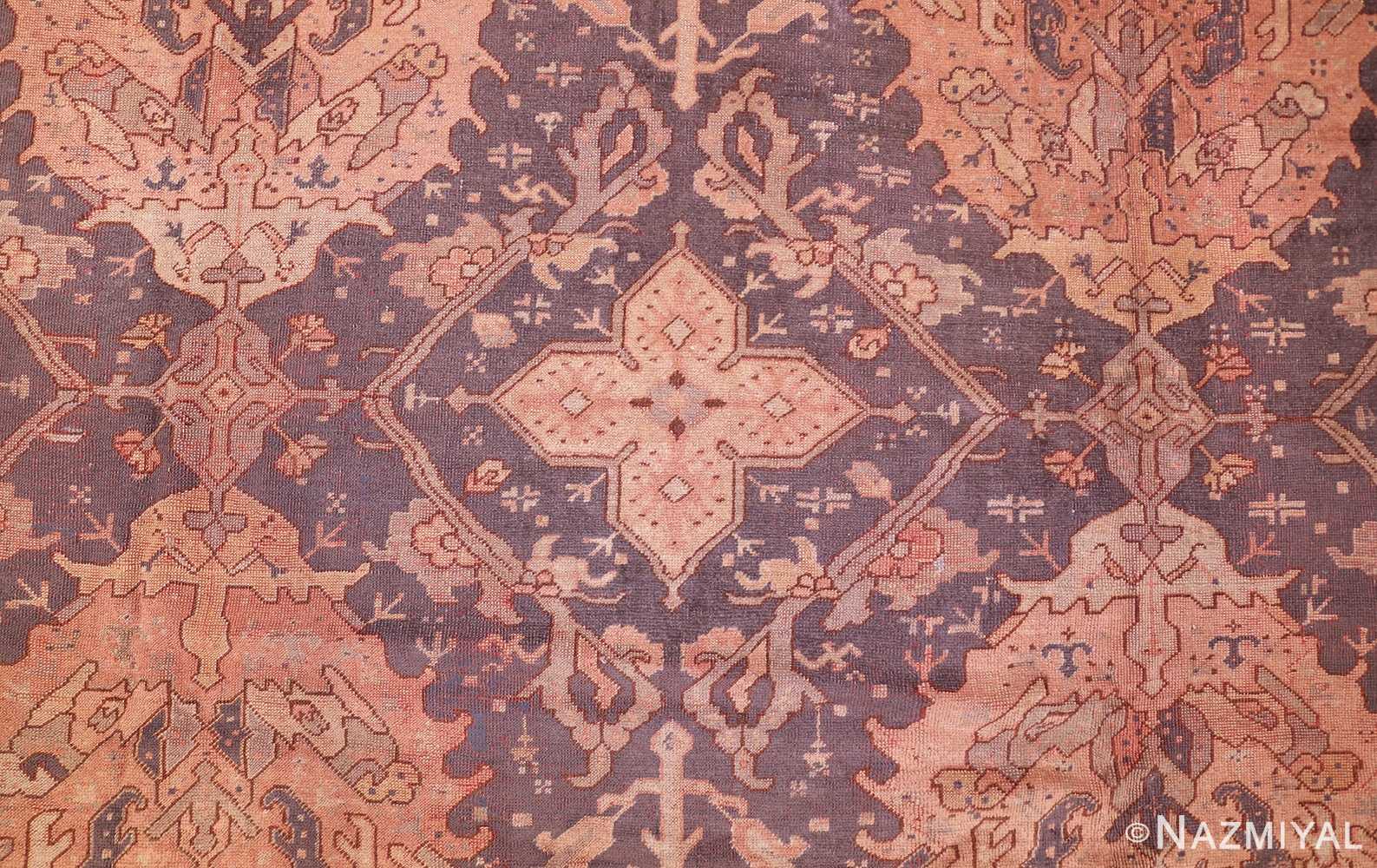 Close up large scale antique Turkish Oushak rug 50241 by Nazmiyal
