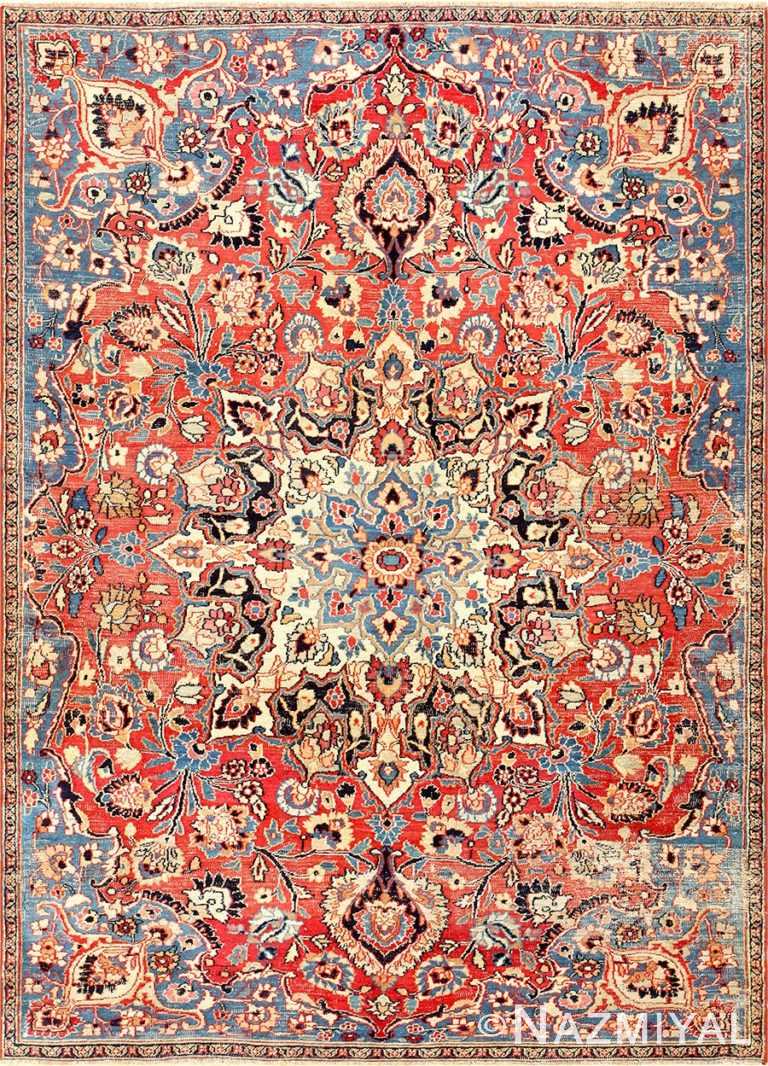 Floral Semi Antique Persian Dorokhsh Rug 45081 Detail/Large View