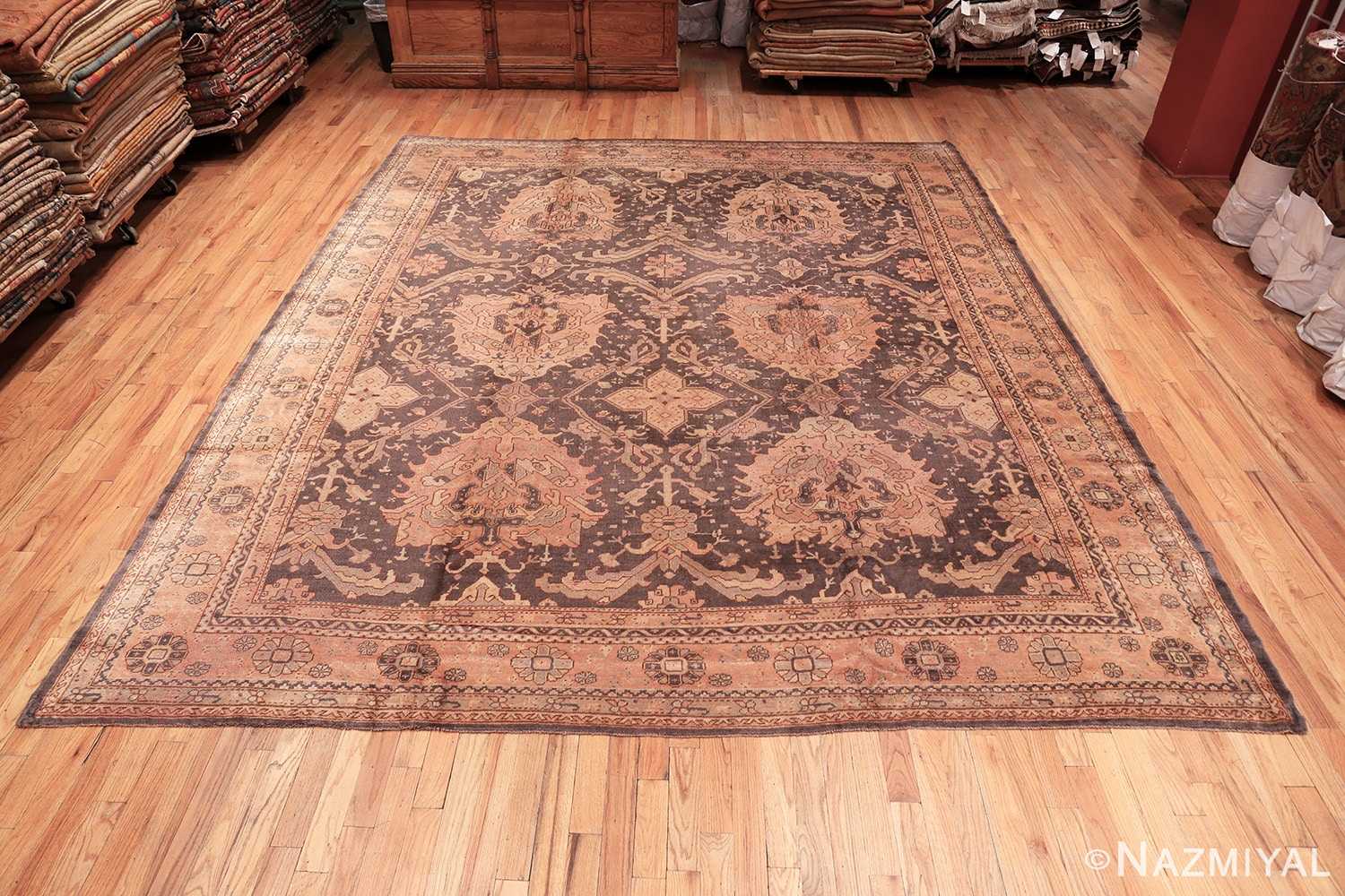 Texture large scale antique Turkish Oushak rug 50241 by Nazmiyal