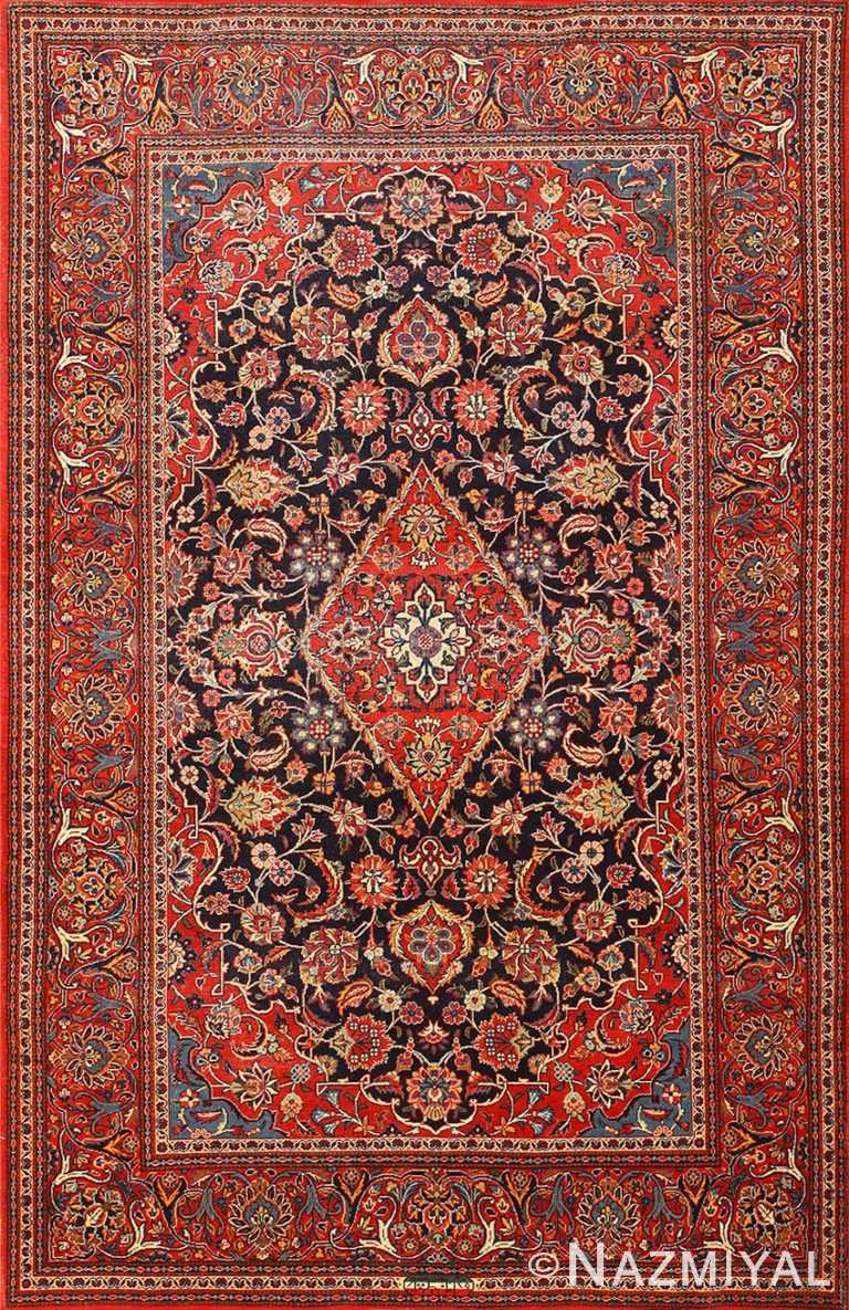 Vivid Antique Persian Kashan Rug 50413 Nazmiyal
