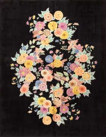 Black Floral 20th Century Chinese Rug 50448 Detail/Large View