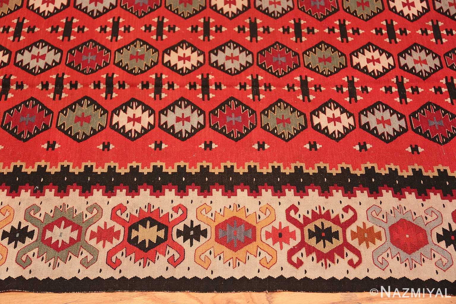 Border Vintage Turkish Kilim rug 50515 by Nazmiyal