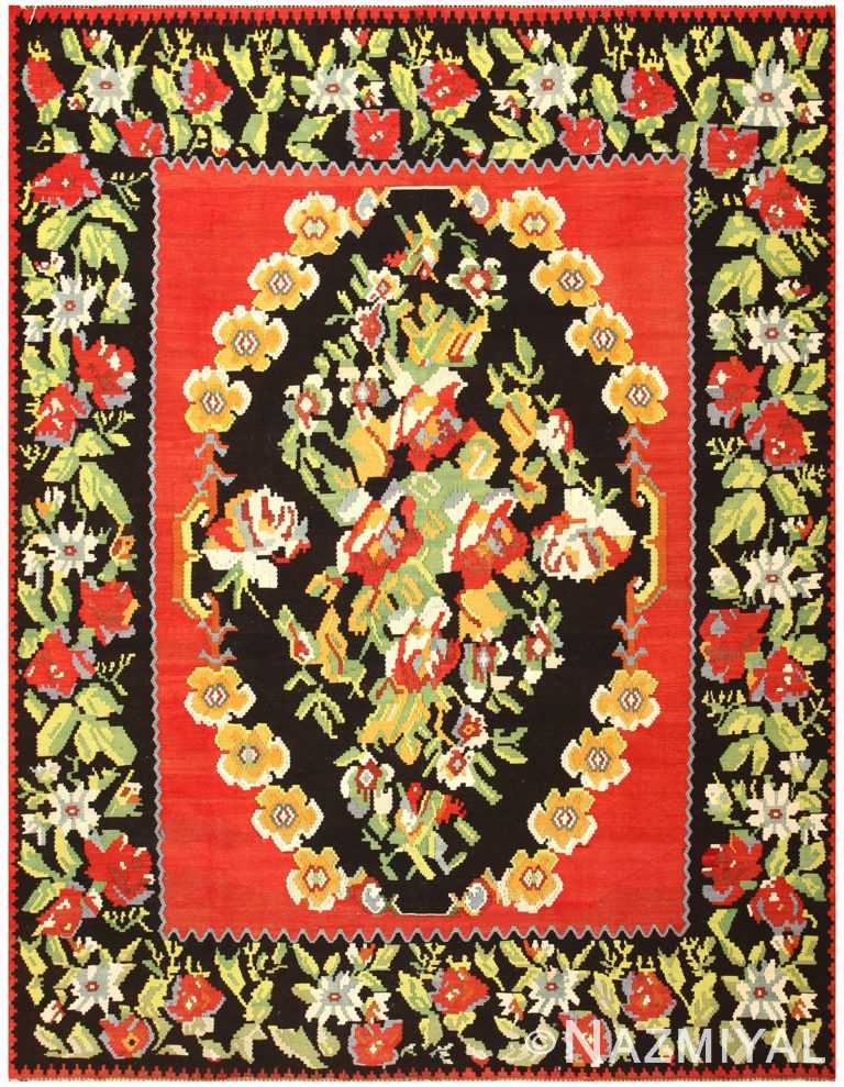 Red Decorative Vintage Turkish Kilim Rug 50478 Nazmiyal
