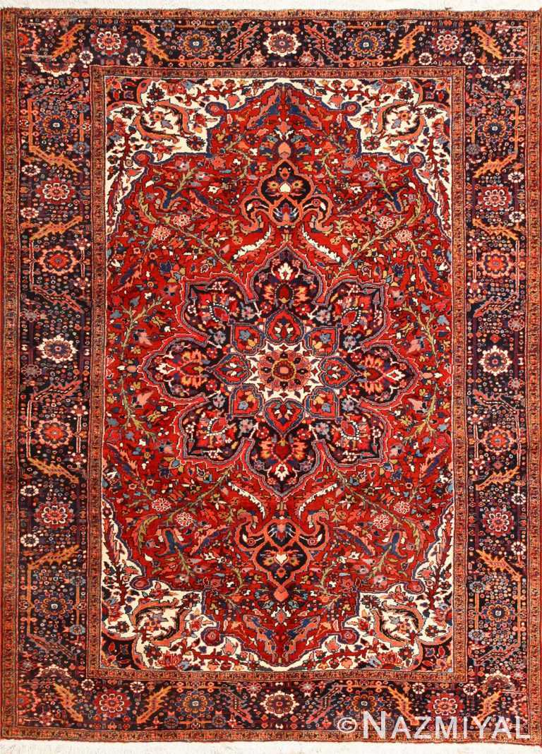 Colorful Antique Persian Heriz Rug 48727 Nazmiyal