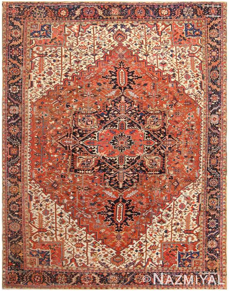 Antique Persian Heriz Rug 48318 Detail/Large View