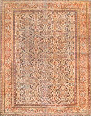 Antique Ivory Background Persian Sultanabad Carpet 50475 Nazmiyal