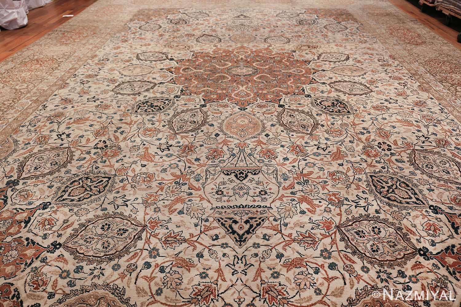 Large Persian Ardabil Design Tabriz Antique Rug 50615 Field Wide Shot Nazmiyal