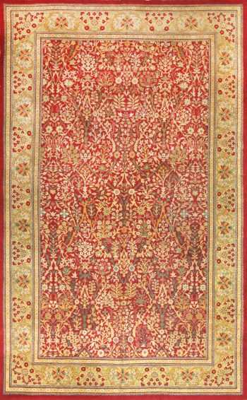 Beautiful Red Background Antique Indian Amritsar Rug 50650 Nazmiyal