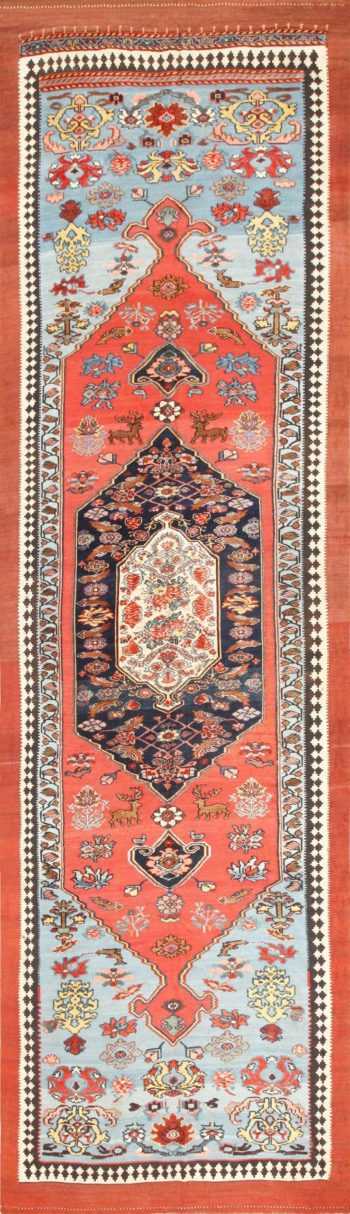 Gallery Size Antique Persian Kurdish Bidjar Kilim Rug 48829 Detail/Large View